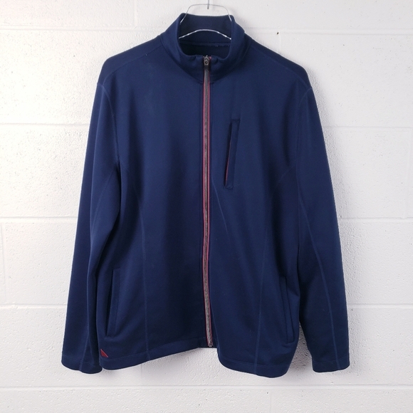 UNTUCKIt Dashwood Full Zip Performance Jacket Navy Blue Stretch Size Medium - Picture 1 of 11
